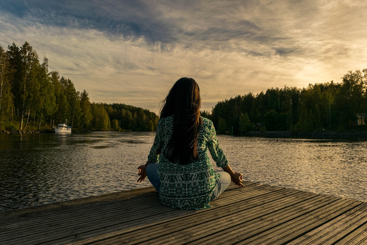 about-img yoga, woman, lake, outdoors, lotus pose, meditation, mindfulness, balance, nature, meditating, wellness, sunset, twilight